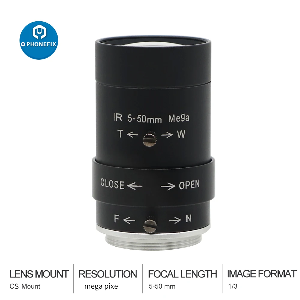 

Объектив с фиксированным фокусом, 5-50 мм, F1.6, 1/3 дюйма
