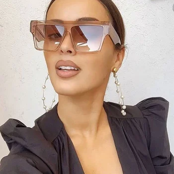 

Square Oversized Sunglasses Women Fashion 2021 Vintage Candy Color Eyewear Men Sun Glasses UV400 V400 Goggles