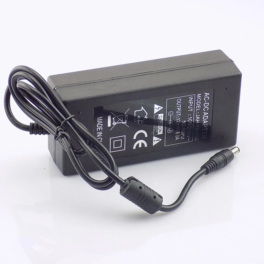 AC адаптер питания DC 240V 12V 6A зарядное устройство Трансформатор камера преобразователь питания для светодиодные ленты светильник 5,5mm x 2,5mm M20