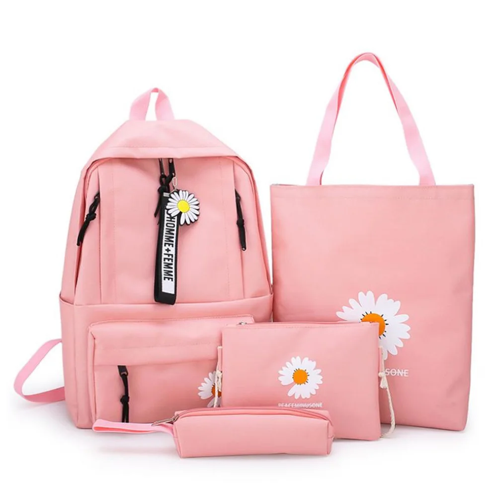 

Casual Wild Backpacks 4-Piece Set Large Capacity Waterproof Trend Backpack New High School Junior High School Student School bag