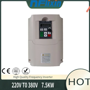 

Convert 220v single phase input to 380v three phase Output 7.5kw VFD Variable Frequency Drive Inverter