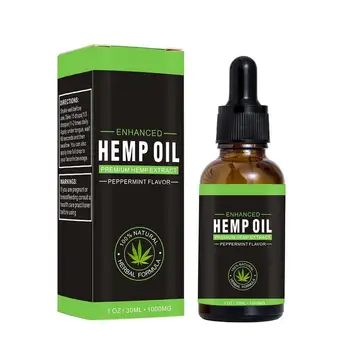 

30ml Organic Hemp Oil Pain Relief Sleep Aid Anti Stress 500/1000mg Hemp Oil Extract Drops Facial Body Skin Care Help Sleep Oil