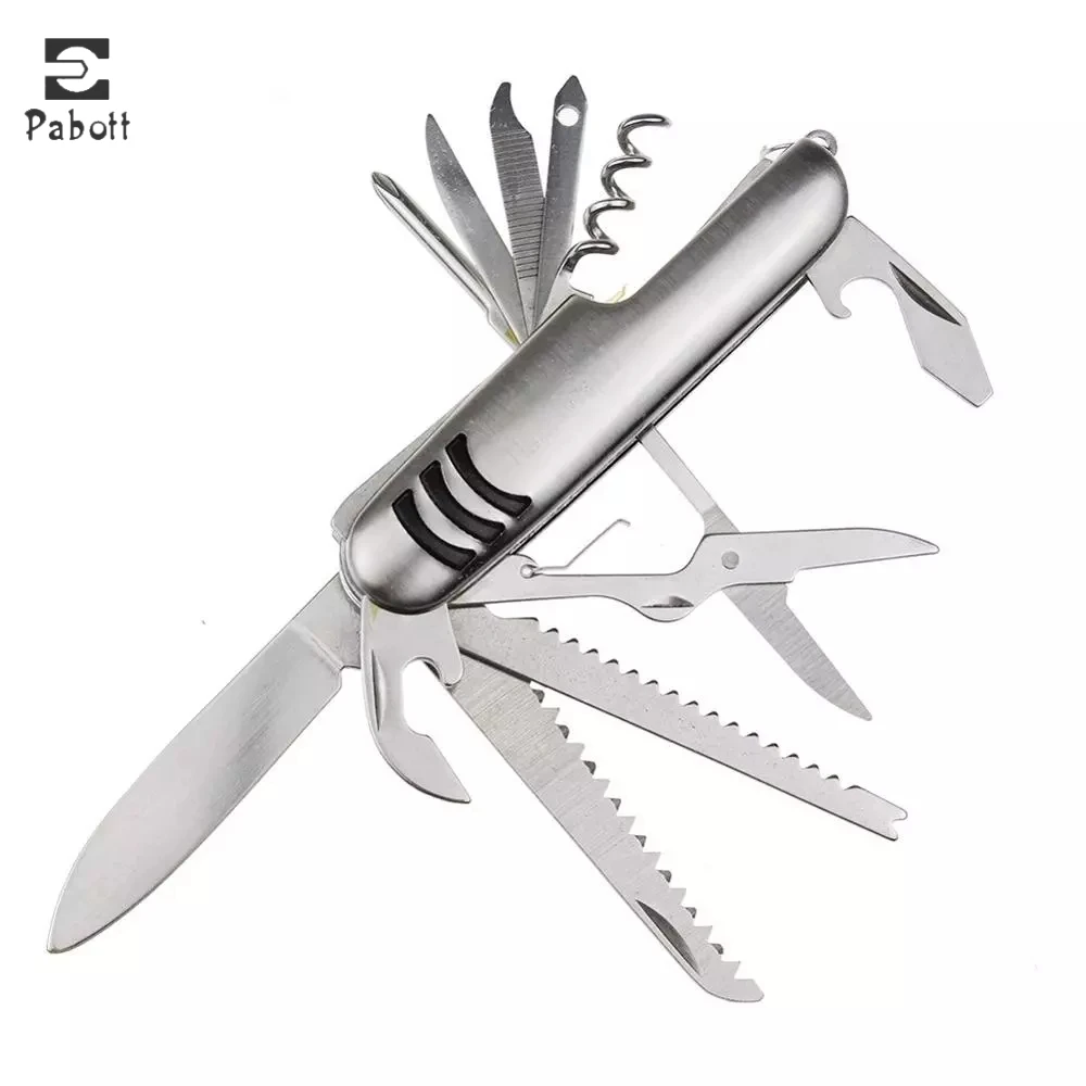 

11 In 1 Multifunctional Swiss Stainless Steel Multi Tool Army Pocket Hunting Outdoor Camping Survival Folding Knife
