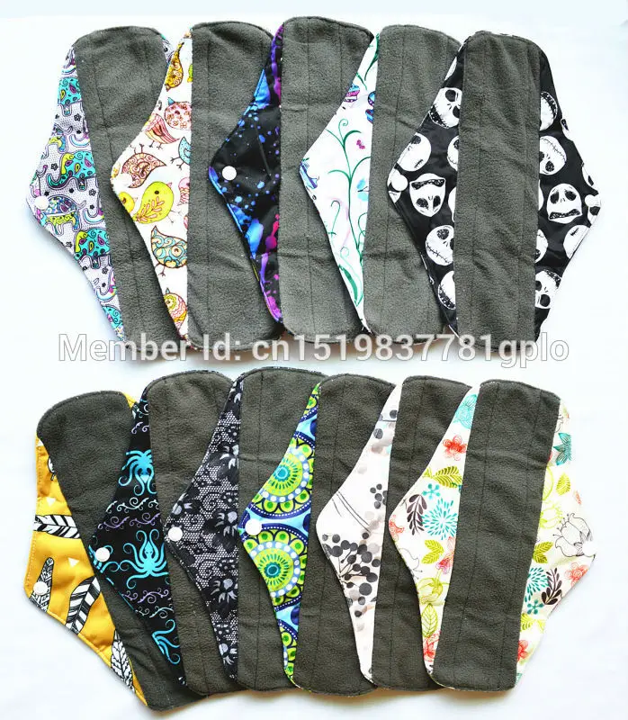Cloth-Pad Panty-Liner Menstrual Washable Maternity-Pad Mama Bamboo CHARCOAL Sigzagor