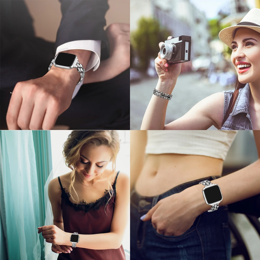 Ремешок Wearlizer из нержавеющей стали для часов Fitbit Versa ремешок сменный