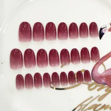 Онлайн знаменитостей кончик ногтя законченный продукт Маникюр палочка полностью средней длины градиент Южная Корея Seemless палочка полностью D