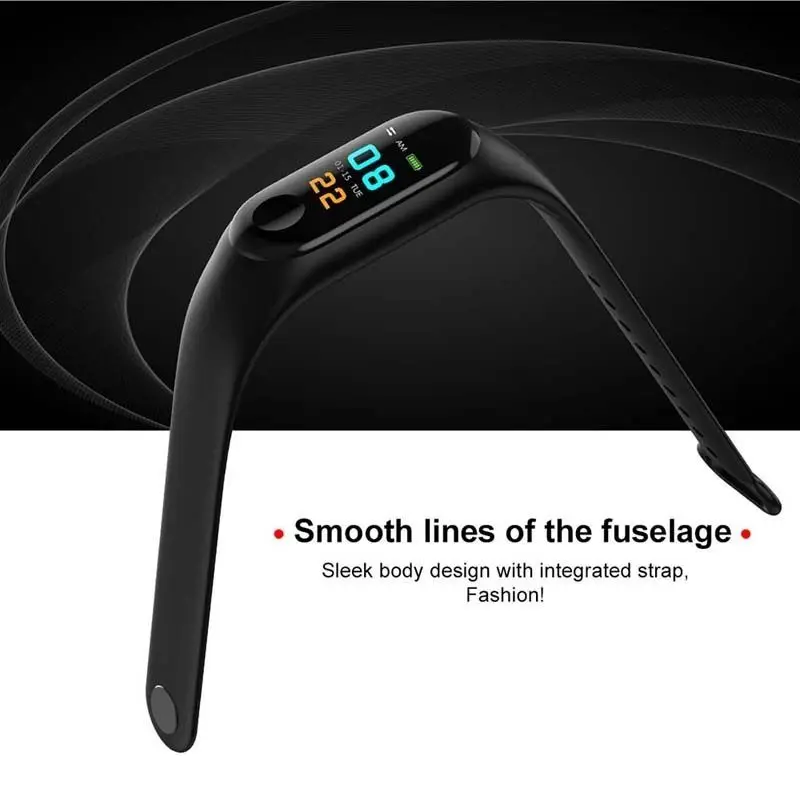 Wearable Waterproof Bluetooth Smart Band Watch Bracelet Wristband Color Screen Fitness Tracker Blood Pressure