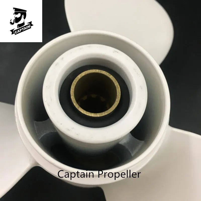 Captain Propeller 9 7/8x9-F Fit Yamaha Outboard Engine 20HP 25HP 30HP F20 F25 F45 Aluminum 10 Tooth Spline RH 664-45941-01-EL