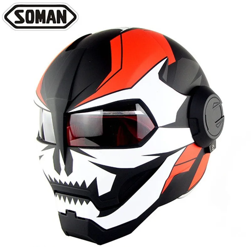 

Soman Iron Man Helmet New Design Cosplay Capacete Retro Motorbike Helmets Ghost Samurai Mask for Funny Ironman Casco Para Moto
