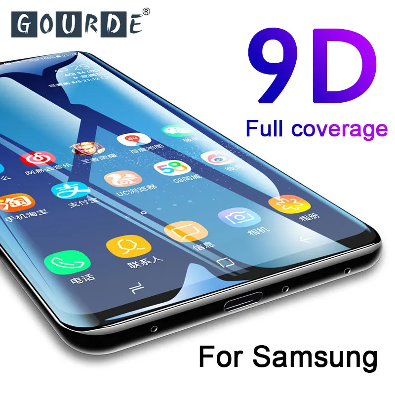 9D полный закругленный протектор экрана для samsung Galaxy Note 8 9 S9 S8 Plus защитная пленка из