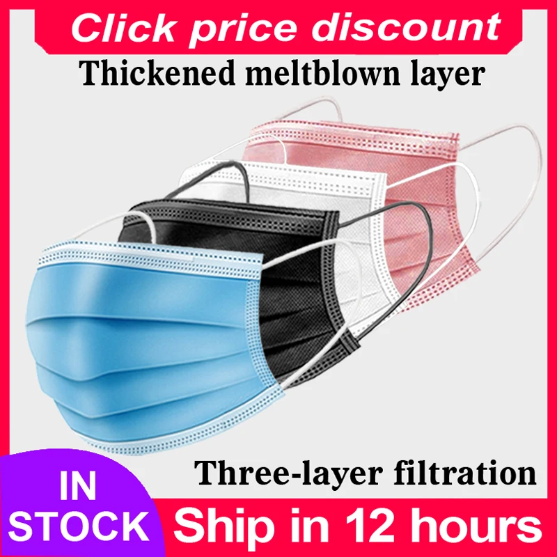 Disposable Face Mask Industrial 3Ply Ear Loop Reusable Mouth Cover