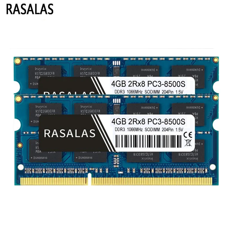 Precio Especial Rasalas RAM Memoria portátil DDR3 DDR3L 1,5 V 1,35 V 8500, 10600, 12800, 1066, 1333, 1600 204pin SODIMM RAM Memoria portátil CL7 CL9 CL11 r0QK3e7alkR