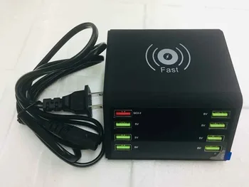 

8-USB Ports Mobile Phone Smart Charger QC3.0 Wireless Fast Charging EU/US Plug Smart Phone Charger