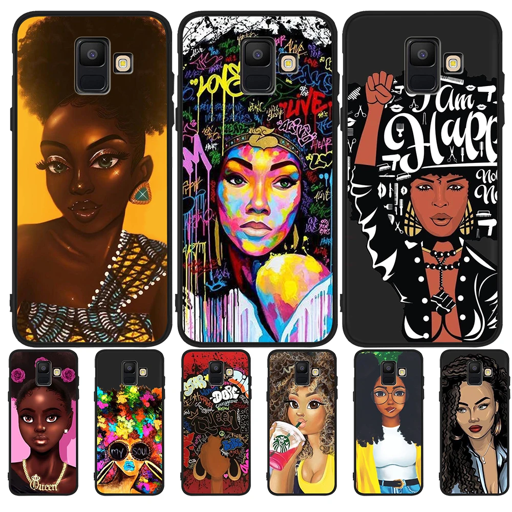 

African Girl fashion For Samsung Galaxy A9 A8 A7 A6 A5 A3 J3 J4 J5 J6 J8 Plus 2017 2018 M30 A40S A10 A20E phone Case Cover coque