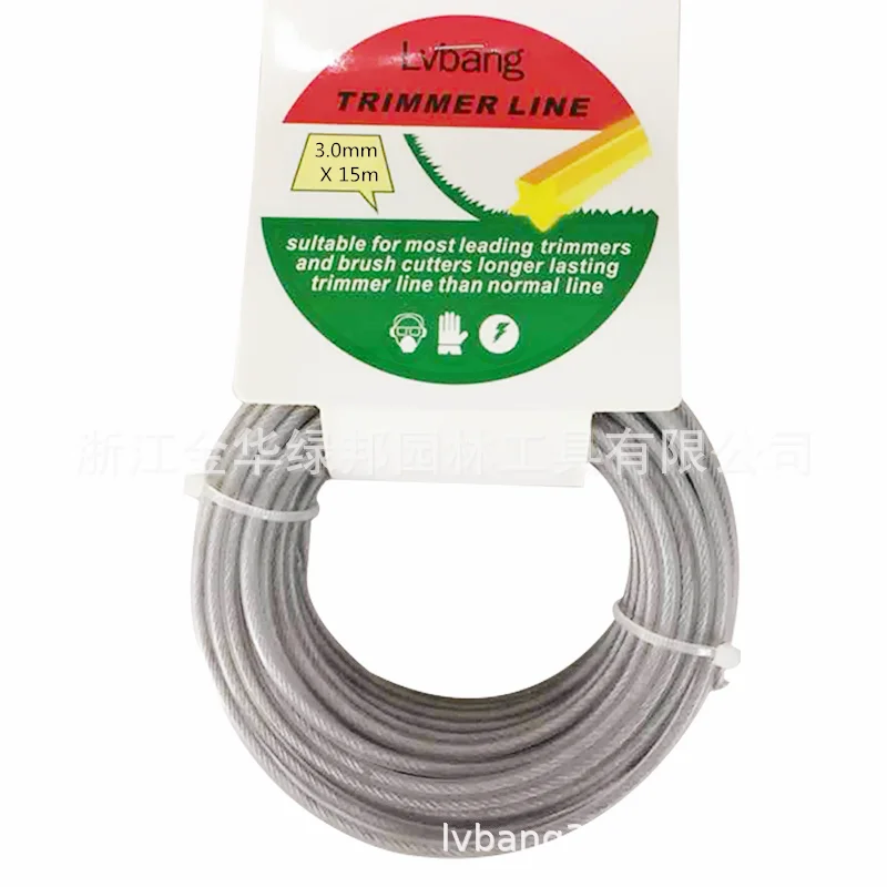 2,0/2,4/2,7/3,0 мм триммер провода веревка шнур линия Strimmer кусторез Триммер длинный круглый ролик трава Замена провода около 15 м