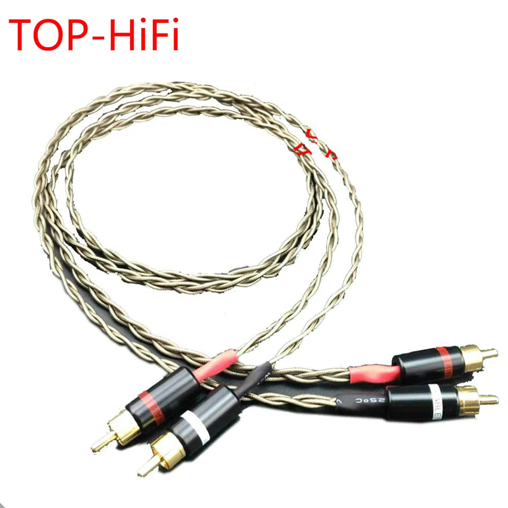 

TOP-HiFi 2 RCA to 2 RCA Male Cable Nordost Odin Siver-plated RCA Audio Cable AV Audio Cable TV DVD Amplifier Speaker Wire