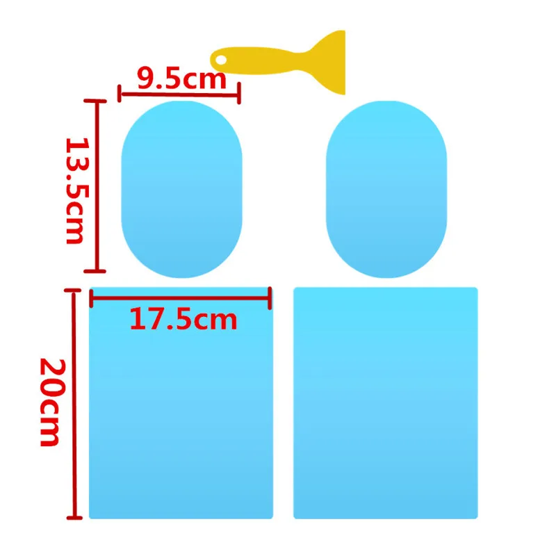 2 шт. авто зеркало заднего вида боковое окно стеклянная пленка Водонепроницаемый Анти-туман непромокаемые прозрачные защитные наклейки для автомобилей - Название цвета: 1Set