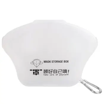 

Portable Plastic Disposable Mask Storage Box Case Carabiner Lanyard Dustproof Anti-Pollution Mouth Cover Container Organizer