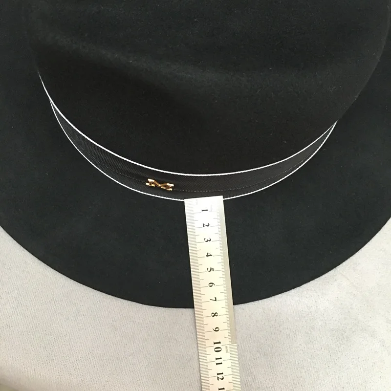 Fedora Hats For Women Unisex Autumn Winter Man High Top Jazz M Letter 100%Wool Top Hat Concave Top Cap Female Windproof New 2021 cream fedora