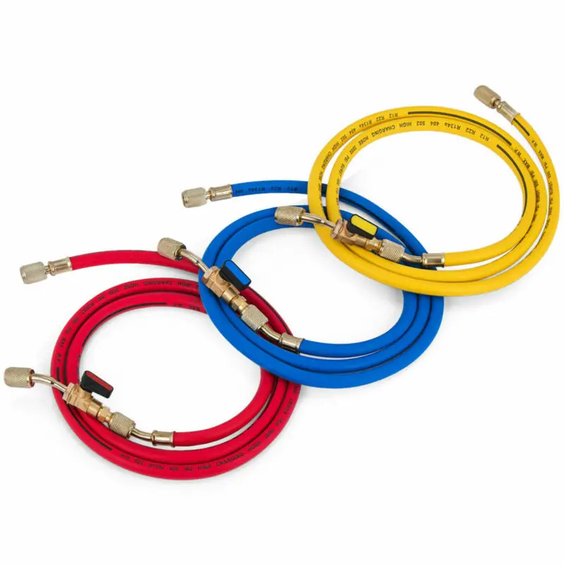 

29983 Manifold Hose Set 36 Red/Yellow/Blue Compact Ball Valve 1/4 SAE Solid