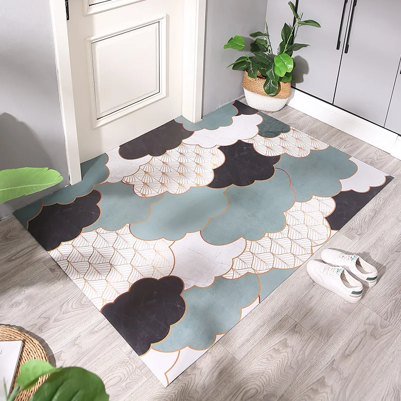 

Wear-resistant custom tailoring PVC leather carpet cloud pattern Entrance floor mat bathroom non-slip rug kitchen waterproof mat