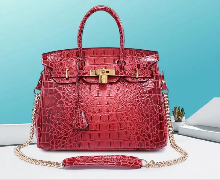 

Crocodile Totes Elegant Ladies Designer Handbags Real Leather Messenger Bags