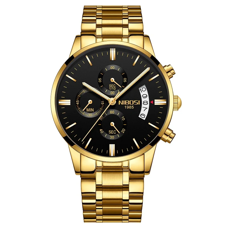NIBOSI Relogio Masculino Luxury Men Watches Top Brand Men's Quartz Clock Waterproof Sports Chronograph Wristwatches Montre Homme 