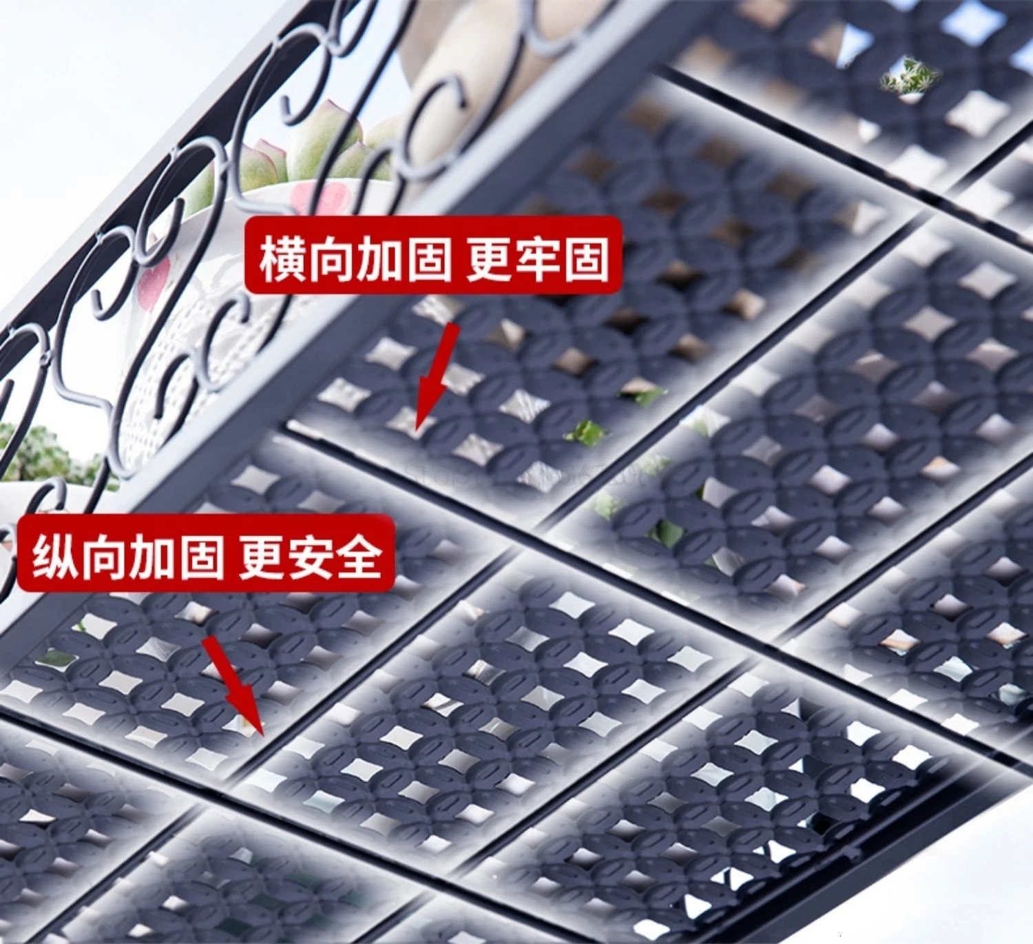 Rack Suspension Iron Art Wall Multi-storey Flowerpot Frame Green Luo Guardrail Many Function Storage Balcony Flower Rack
