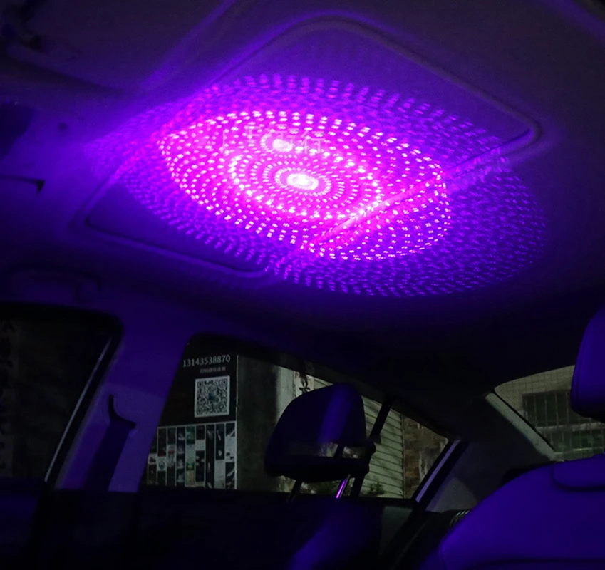 LED Auto Dach Innenraum Star Atmosphäre Nachtlicht USB Lampe Projektor Licht  DE