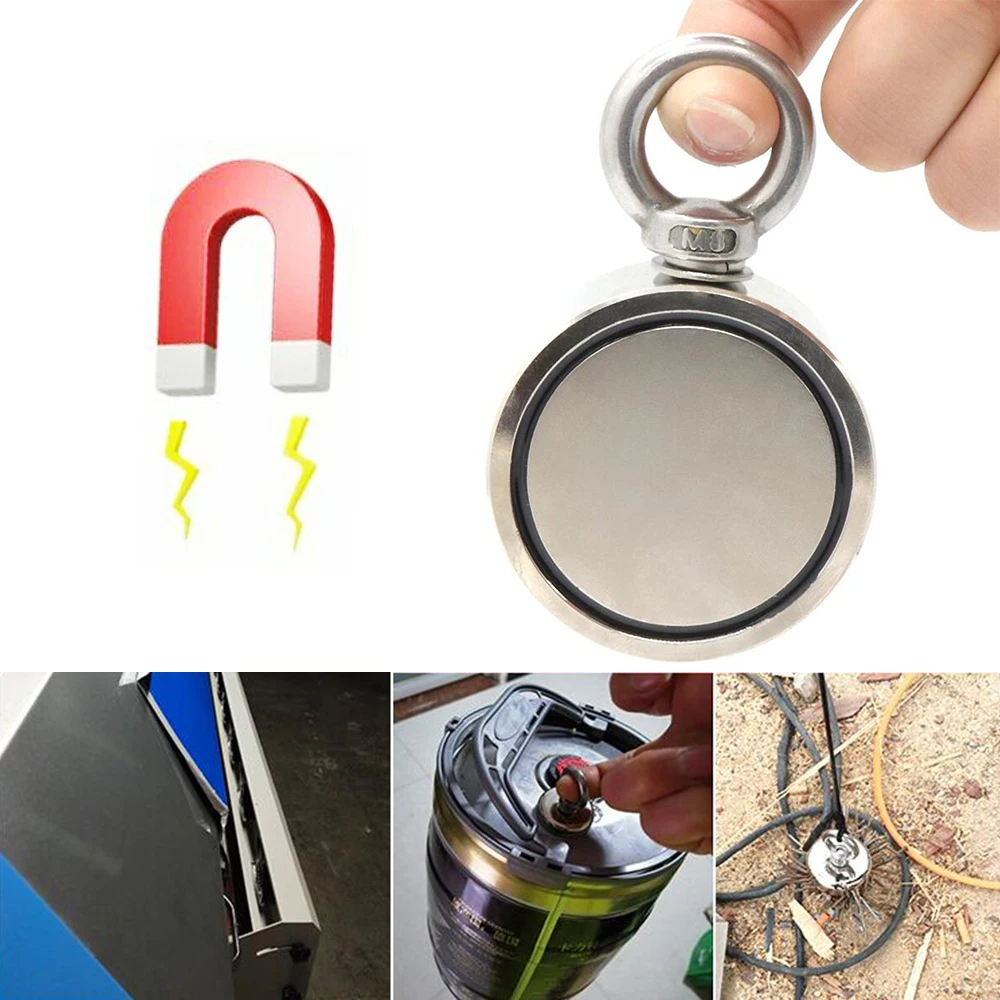 

200-500KG Double Side Neodymium Metal Magnet Detector Fishing Kit Rope Strong Neodymium Metal Magnet Detector Home Outdoor 3