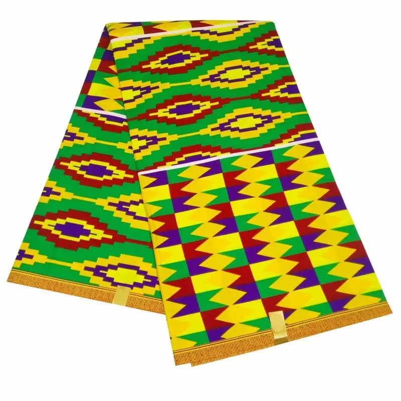 Африканская восковая ткань kente Ткань 6 ярдов Анкара африканская восковая печать Оптом Полиэстер Гана восковая ткань для платья