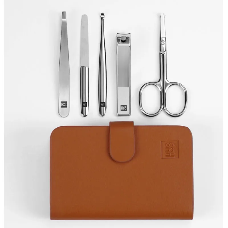 set Xiaomi Mijia Huohou машинка для стрижки ногтей из нержавеющей стали профессиональный триммер для ногтей инструмент для стрижки ногтей - Цвет: set