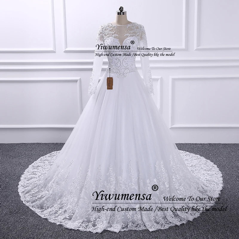 YIWUMENSA Luxury Sexy Bridal Appliques Robe De Marriage Tulle Princess Ball Gown Wedding Dress 2021 Trouwjurk Vestidso De Novias red wedding dresses