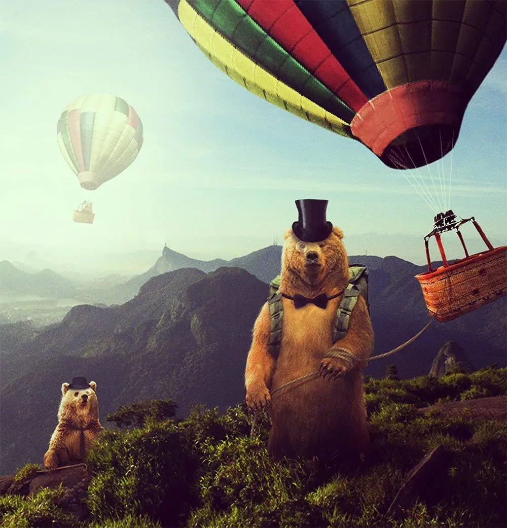Горячий воздух Bearoons Водонепроницаемый полиэстер занавеска для душа
