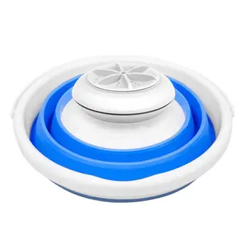 

Mini Portable Ultrasonic Turbine Washing Machine Foldable Bucket Shape USB Laundry Clothes Washer Cleaner for Home Travel