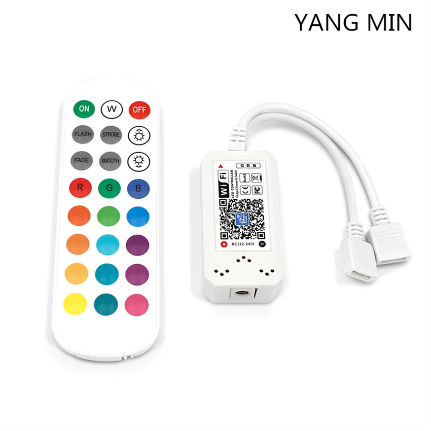 WiFi Bluetooth IR remote 3 in 1 RGB 4 Pin LED Strip Controller Work with smart speacker voice command DC 12V to 24V Music Sync
