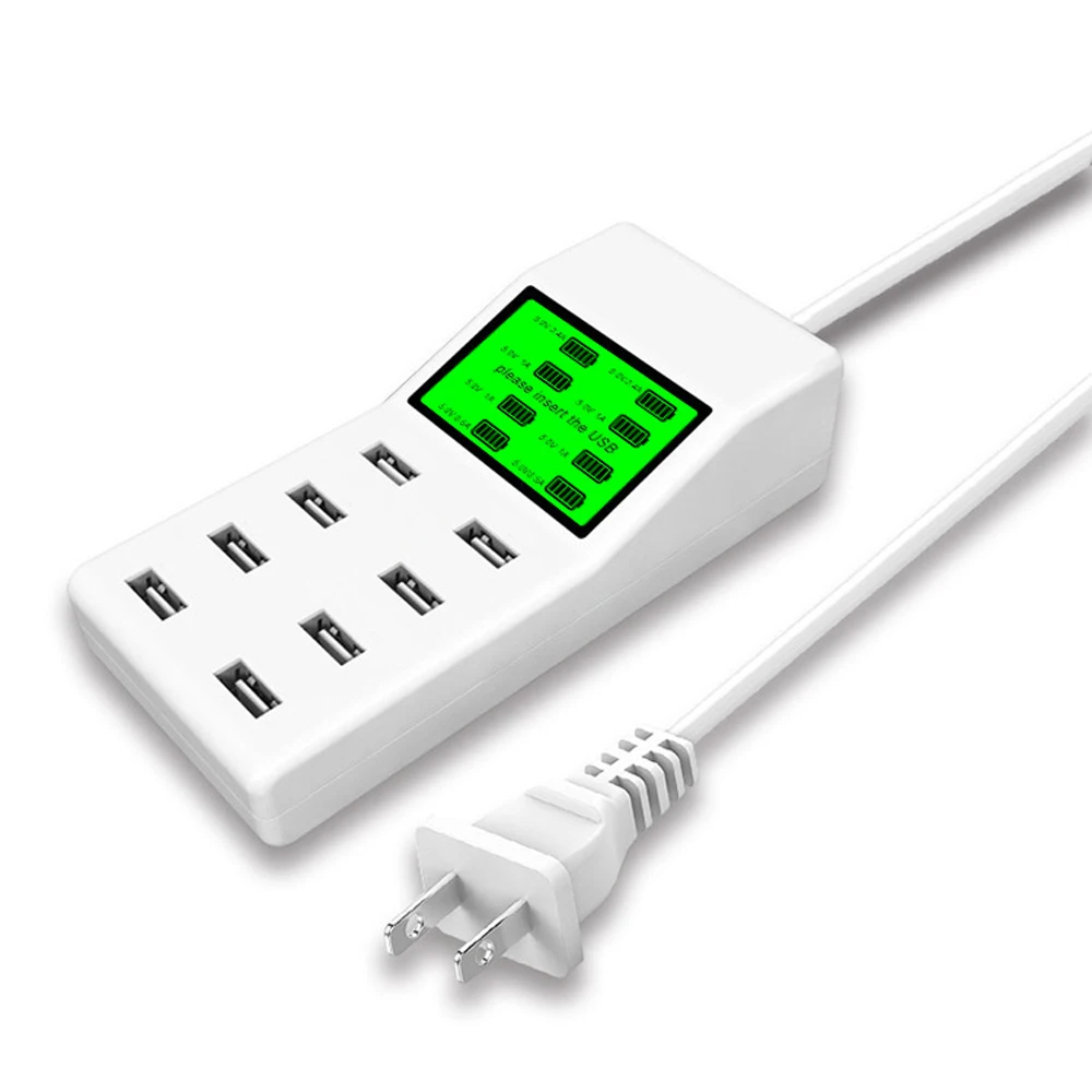 USB Зарядное устройство 8-Порты и разъёмы 40 Вт 8A Multi USB зарядное устройство быстрой зарядки станции СВЕТОДИОДНЫЙ дисплей сетевой адаптер для iPhone Ipad samsung планшеты и смартфоны