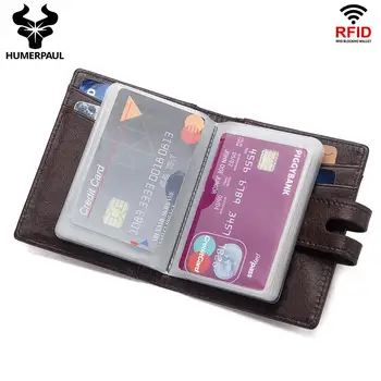 

Unisex RFID Cards Holder Top Layer Cow Leather Short Wallet Soft Purse