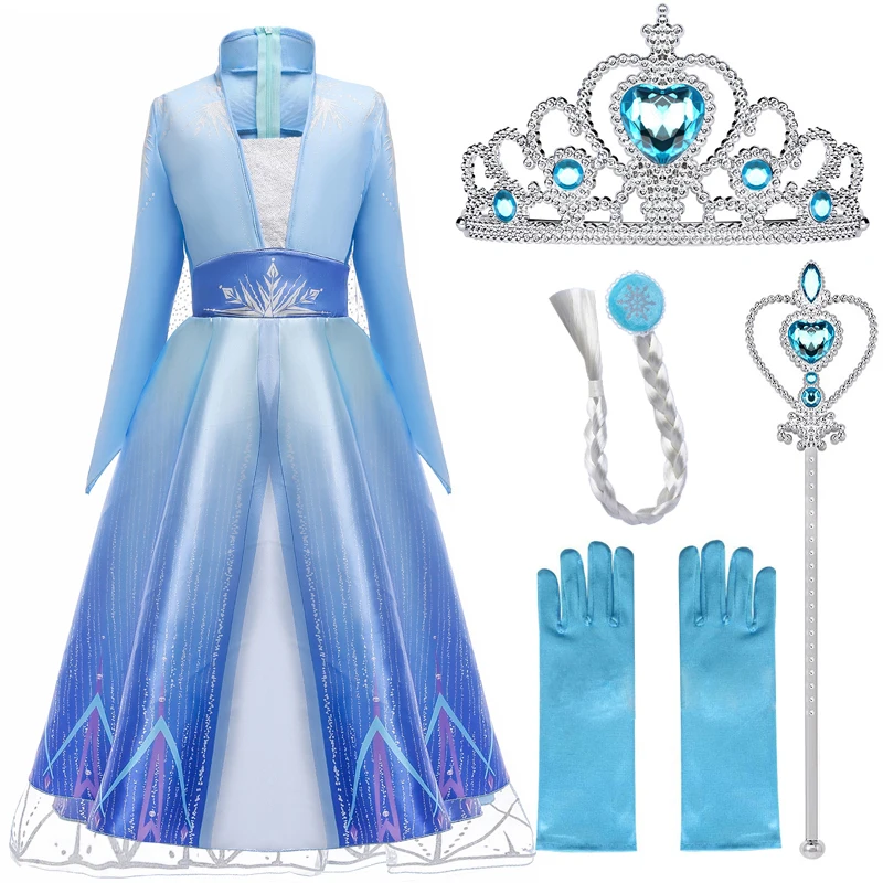 Elsa Jurken Voor Meisjes Princess Party Elsa Kostuum Snow Queen - Main Image