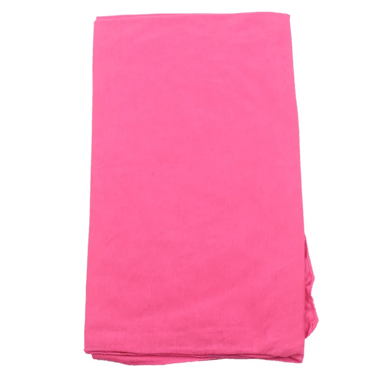 Мусульманский женский хиджаб для девочки, шарф, Исламские шали, плотная эластичная трикотажная ткань, однотонные шали, простой стиль, 180*85 см - Цвет: Hot Pink