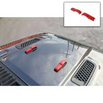 

Red Hinge Cover ABS Waterproof Hood Stickers For Jeep Wrangler JL JT 2018-20