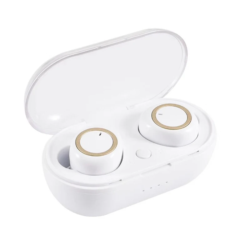 TWS Беспроводные спортивные наушники Bluetooth 5,0 HD с шумоподавлением, водонепроницаемые, с защитой от пота, для Xiaomi Airdots Android Iphone - Цвет: Gold White