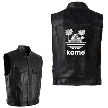 

Dragon Ball Anime Kame House Men Jacket Vest Clothing Leather Coat Hip Hop PU Sleeveless Punk Waistcoat Streetwear Outerwear