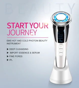 

EMS LED light therapy Sonic Vibration Wrinkle Remover Facial Massage With ION And Photon Function Hot Cool Treatment Face Care
