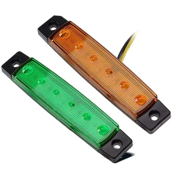 

1pcs 12V 24V 6 SMD LED Car Bus Truck Trailer Lorry Side Marker Indicator Light Side Lamp Trailer Rear Tail Stop Turn Light