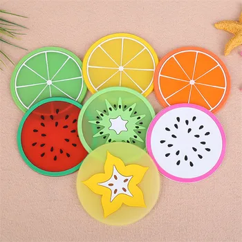 

10 PCS Non-slip Fashion Fruit Coaster Colorful Silicone Cup Drinks Coffee Holder Mat Tableware Placemat Pads Desk Accessories