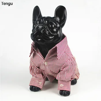

Summer Pet Shirt Clothes New Puff Sleeve Stripe Fashion Short Sleeve French Bulldog T-shirt Chihuahua Puppy plaid pet clothes