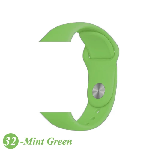32-mint green Ремешок для Apple Watch 44 мм 40 мм iWatch 4 ремешок 38 мм 42 мм спортивный силиконовый ремень браслет correa Apple watch 5 4 3 2 аксессуары - Цвет ремешка: 32-mint green