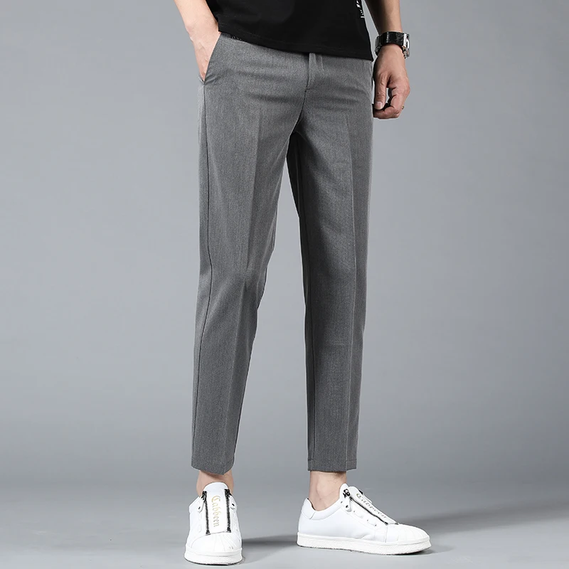 

Spring / summer 2020 new style cropped trousers for men's trousers for youth loose straight tube men's trousers for Korean Trend