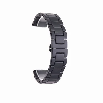 

Classical Dual Folding Clasp Fashion Business Gift Ceramic Watch Strap Accessories Easy Use 20mm 22mm Solid Replacement Unisex